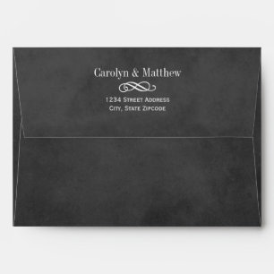 Enveloppes Mariage à la craie vintage avec fioriture