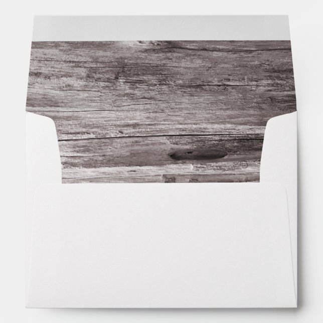 Enveloppes Mariage Arrière - plan Rustic Wood (Dos (Bas))