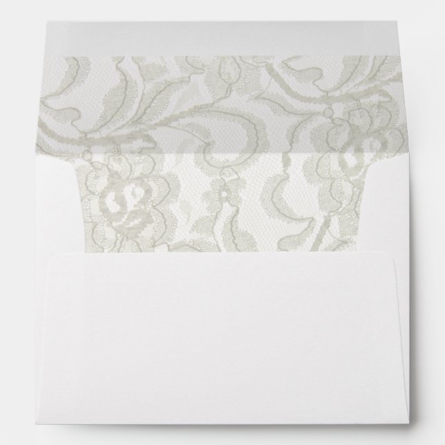 Enveloppes Mariage blanc dentelle (Dos (Bas))