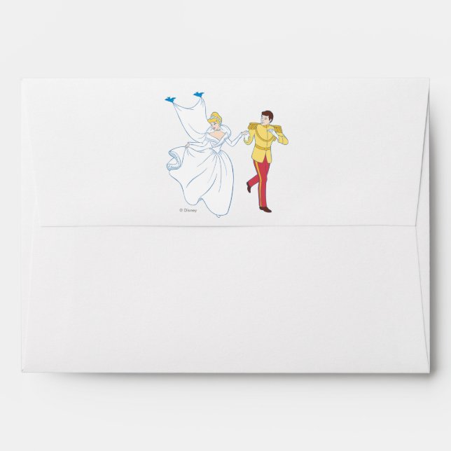 Enveloppes Mariage Cendrillon | Cendrillon & Prince Charming (Dos (Haut rabat))