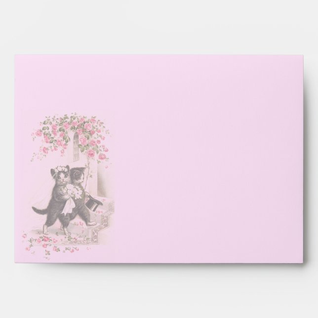 Enveloppes Mariage chats Vintage (Devant)
