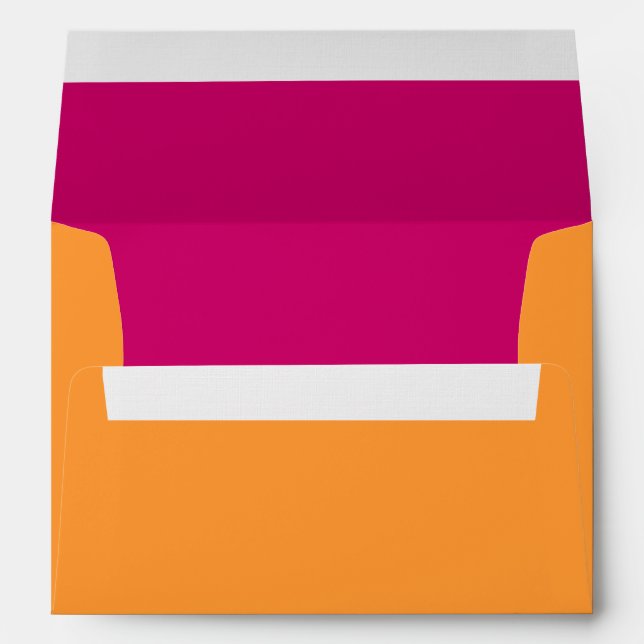 Enveloppes Mariage d'adresse de retour orange et rose chaud (Dos (Bas))