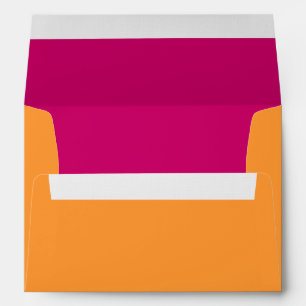 Enveloppes Mariage d'adresse de retour orange et rose chaud