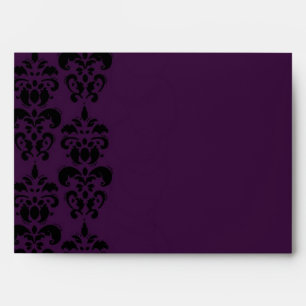 Enveloppes mariage damassé gothique violet
