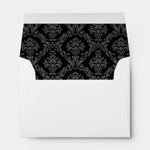 Enveloppes Mariage damassé gris noir