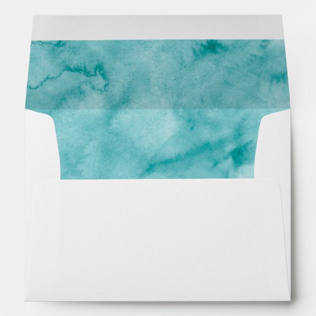 Enveloppes Mariage de Bali Boho d'aquarelle de turquoise (Dos (Bas))