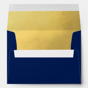 Enveloppes Mariage de bleu marine d'insertion de feuille d'or
