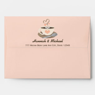Enveloppes Mariage de la Coupe du Café Coeur
