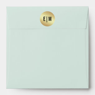 Enveloppes Mariage de Motif de point de Polka Noir Mint