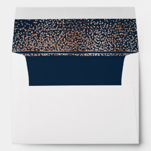 Enveloppes Mariage de Parties scintillant d'or Rose et marine