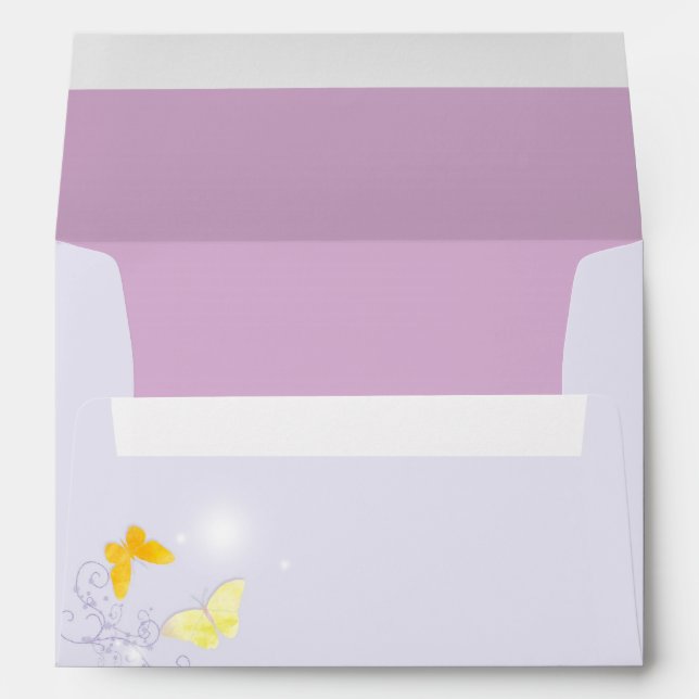 Enveloppes Mariage de thème du papillon du printemps (Dos (Bas))