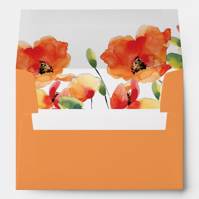Enveloppes Mariage d'été Golden Poppy (Dos (Bas))