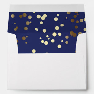 Enveloppes Mariage élégant de points de confettis d'or et de