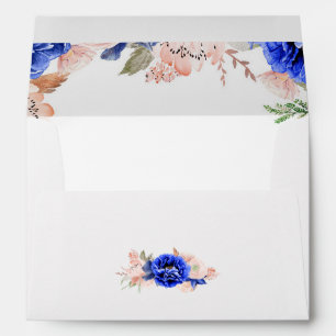 Enveloppes Mariage élégant floral de la marine