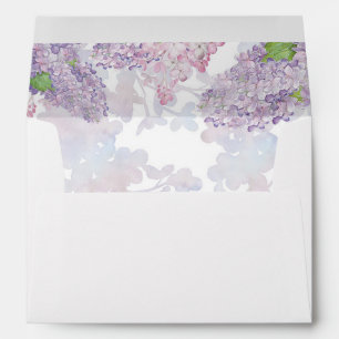 Enveloppes Mariage élégant floral des lilas d'aquarelle