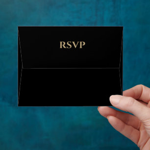 Enveloppes Mariage élégant noir et or