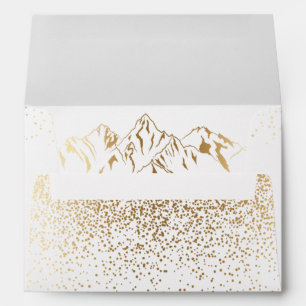 Enveloppes Mariage élégant White & Gold Mountain