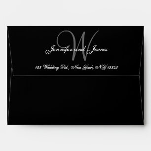 Enveloppes Mariage fait sur commande de monogramme noir et