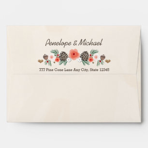 Enveloppes Mariage floral de Noël de cône de pin d'hiver