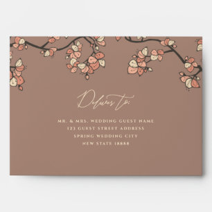 Enveloppes Mariage floral élégant et chic en fleurs rose