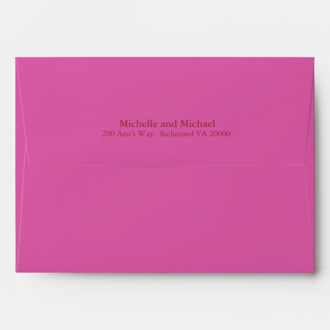 Enveloppes Mariage fuchsia moderne (Dos (Haut rabat))