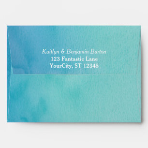 Enveloppes Mariage imprimé d'aquarelle de TealBlue d'adresse