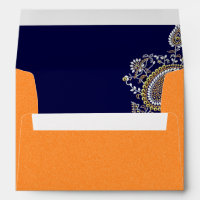Mariage indien hindou de la marine orange Paisley