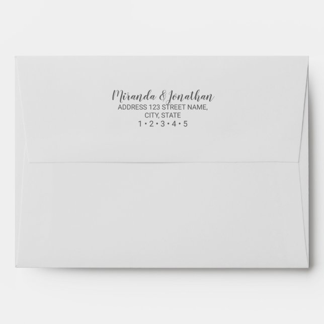Enveloppes Mariage Marbre blanc élégant (Dos (Haut rabat))