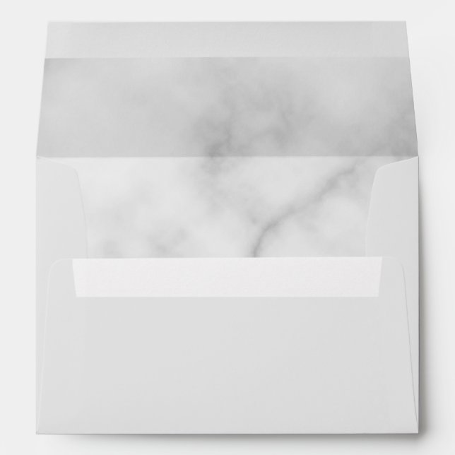 Enveloppes Mariage Marbre blanc élégant (Dos (Bas))
