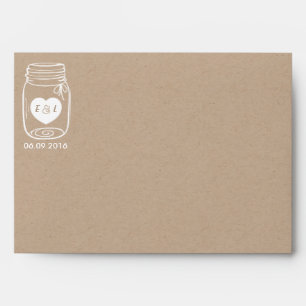 Enveloppes Mariage Mason Jar de l'enveloppe papier Kraft