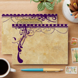Enveloppes Mariage Médiéval Renaissance Ultra Violet Pourpre