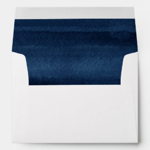 Enveloppes Mariage moderne d'aquarelle bleue de prise d'air