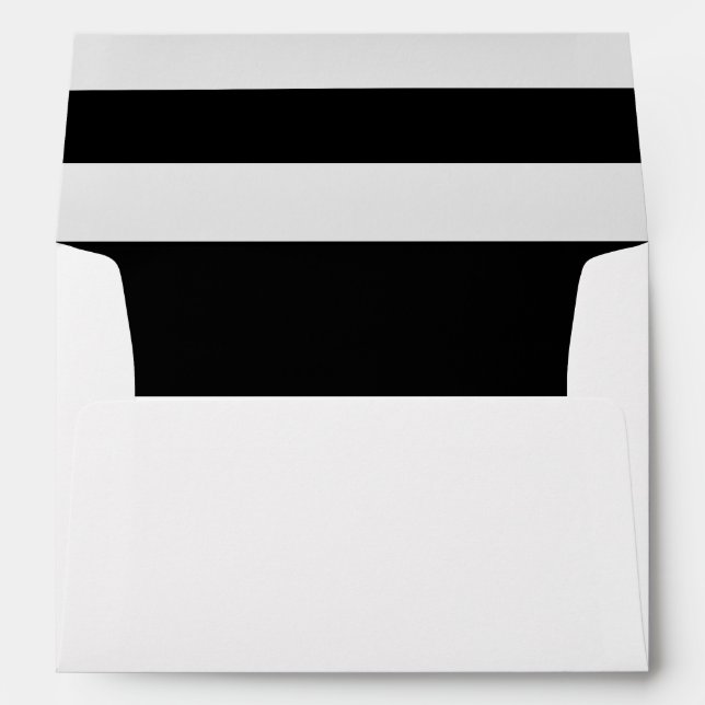 Enveloppes Mariage moderne de Black and White Stripes (Dos (Bas))