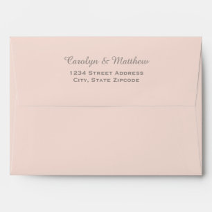 Enveloppes Mariage Moderne Rose Pâle et Gris Étain