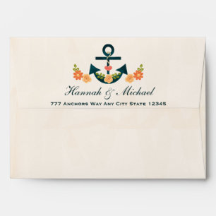 Enveloppes Mariage nautique bleu marine