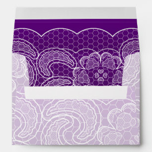 Enveloppes Mariage pourpre de dentelle