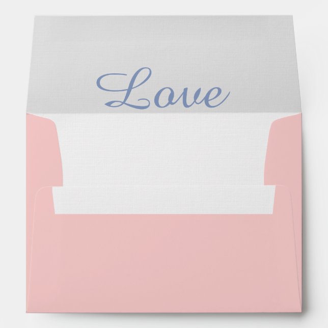 Enveloppes Mariage rose Blue Pastel (Dos (Bas))