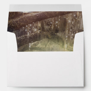 Enveloppes Mariage Rustique Bois Forêt Enchantée & Lumières