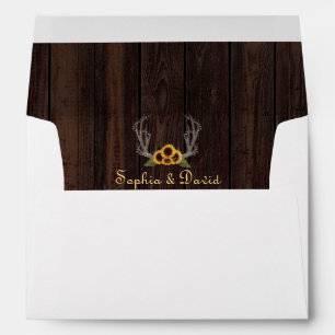 Enveloppes Mariage rustique Sunflower Antlers