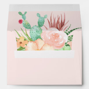 Enveloppes Mariage succulent de Desert Pink