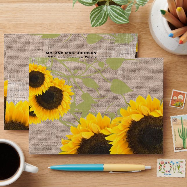 Enveloppes Mariage SunFlowers (Desk)