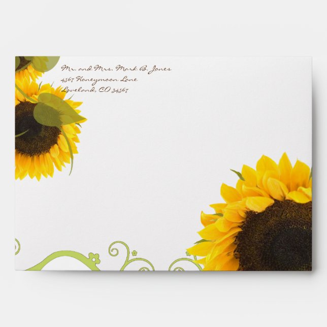 Enveloppes Mariage SunFlowers (Devant)