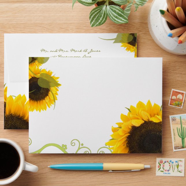 Enveloppes Mariage SunFlowers (Desk)