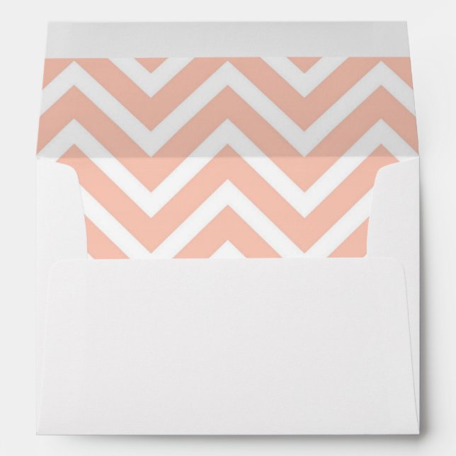 Enveloppes Mariage tendance Peach Chevron (Dos (Bas))