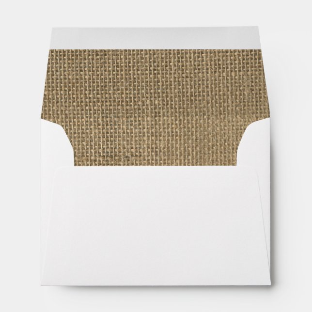Enveloppes Mariage Toile de jute-Rustique de cabine de jute (Dos (Bas))