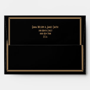 Enveloppes Mariages Art Déco Black Great Gatsby A7