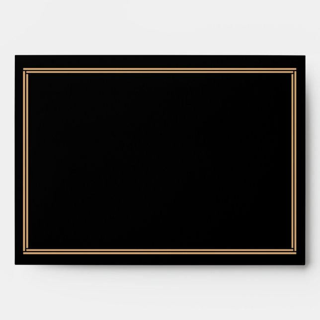 Enveloppes Mariages Art Déco Black Great Gatsby A7 (Devant)