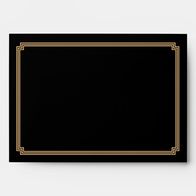 Enveloppes Mariages Art Déco Gatsby Black A7 (Devant)