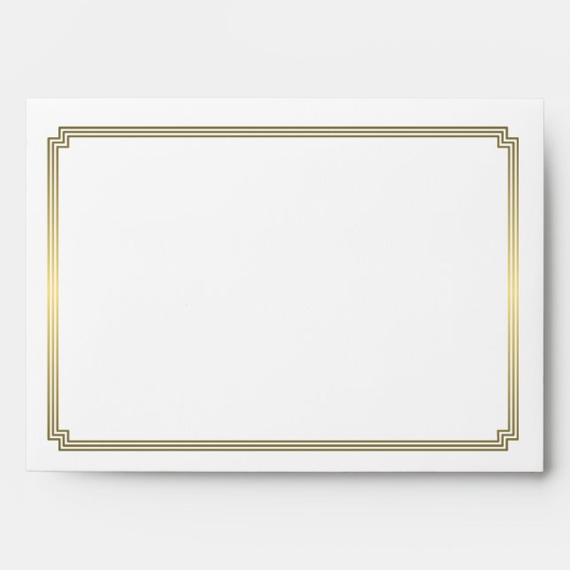 Enveloppes Mariages Art Déco Great Gatsby White A7 (Devant)