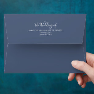 Enveloppes mariages bleu marine